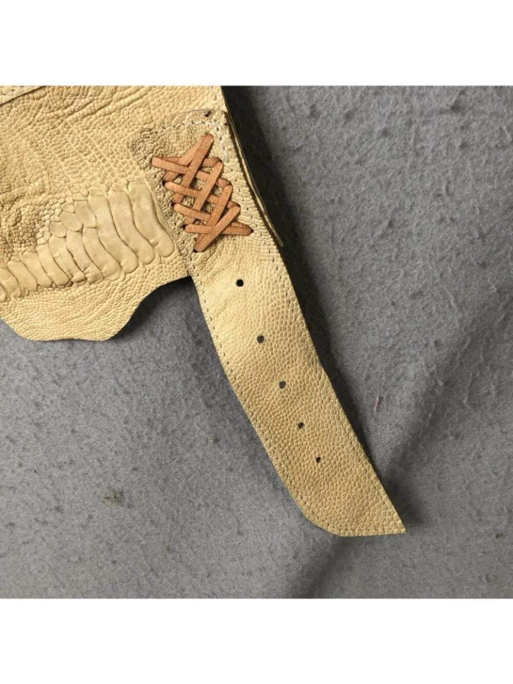 Statement Belt Womens One Size Beige Leather Tribal Studded Western Boho NYC